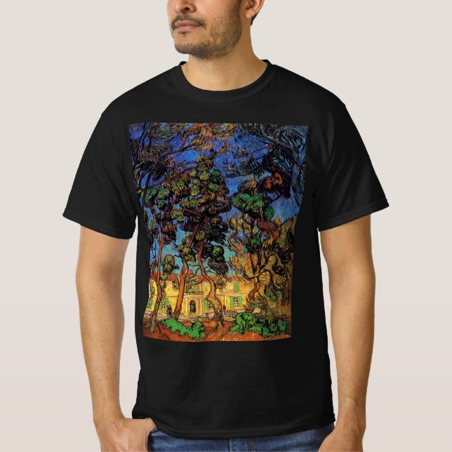 Van Gogh Trees in the Garden, Saint Paul Hospital T-Shirt (Front)
