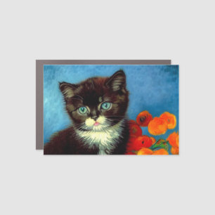 Van Gogh Tuxedo Cat  Car Magnet