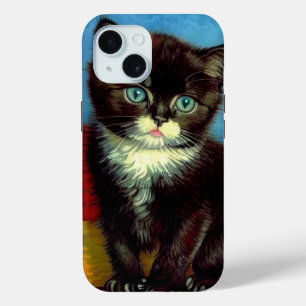Van Gogh Tuxedo Cat iPhone 15 Case