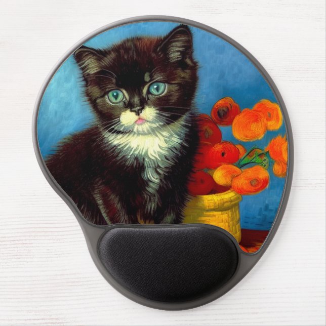 Van Gogh Tuxedo Cat  Gel Mouse Pad (Front)