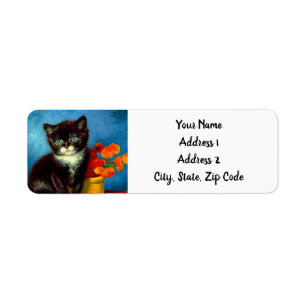 Van Gogh Tuxedo Cat Label