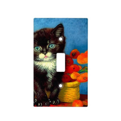 Van Gogh Tuxedo Cat  Light Switch Cover