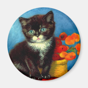 Van Gogh Tuxedo Cat  Magnet