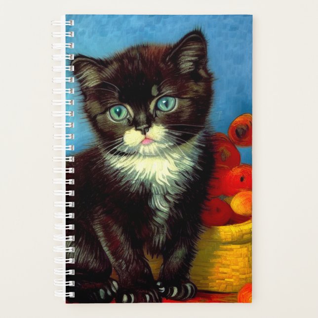 Van Gogh Tuxedo Cat  Planner (Front)