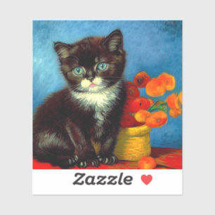 Van Gogh Tuxedo Cat  Sticker