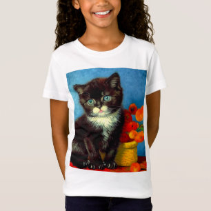 Van Gogh Tuxedo Cat  T-Shirt