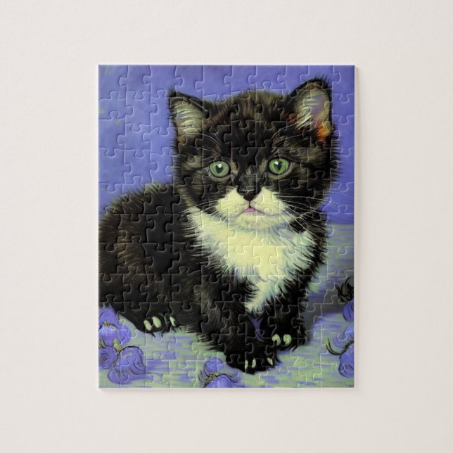 Van Gogh Tuxedo Kitten Jigsaw Puzzle (Vertical)