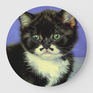 Van Gogh Tuxedo Kitten Large Clock