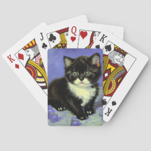 Van Gogh Tuxedo Kitten Poker Cards