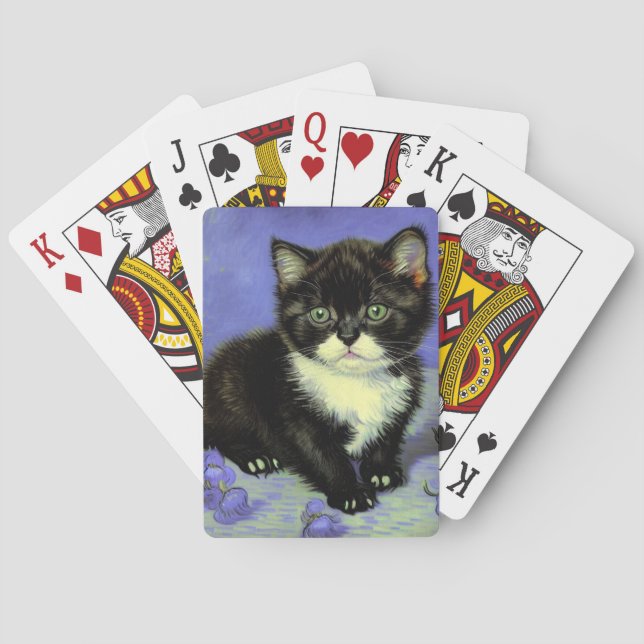 Van Gogh Tuxedo Kitten Poker Cards (Back)