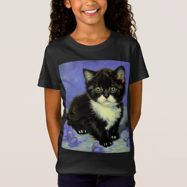 Van Gogh Tuxedo Kitten T-Shirt (Front)