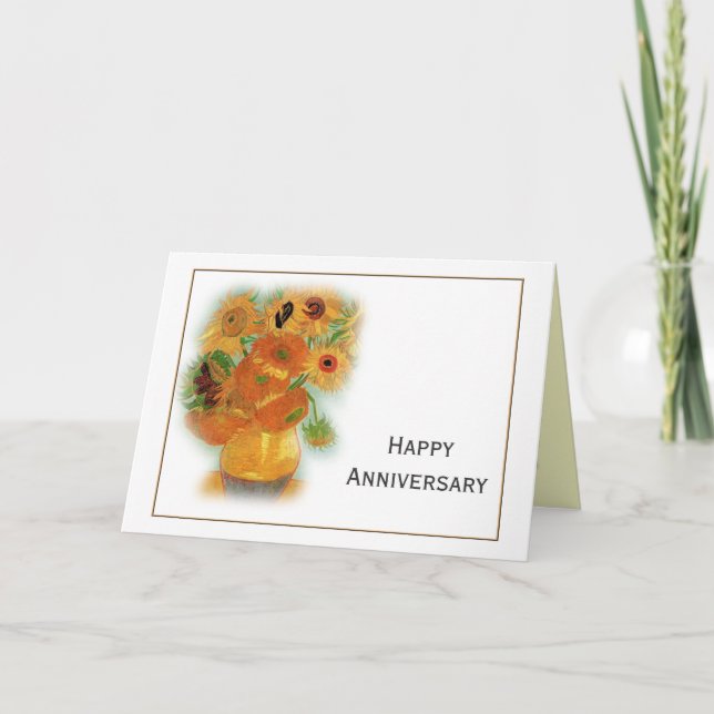 Van Gogh twelve sunflowers happy anniversary Card (Front)