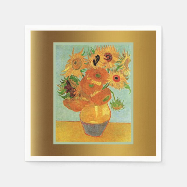 Van Gogh - Twelve Sunflowers Napkins (Front)