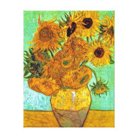 Van Gogh Twelve Sunflowers Stretched Canvas Print