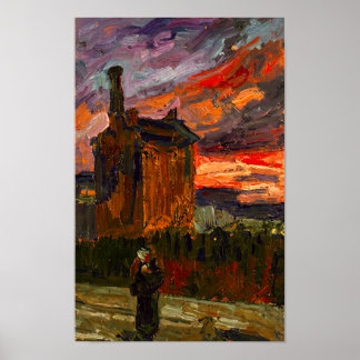 Van Gogh Twilight Before the Storm Montmartre Poster