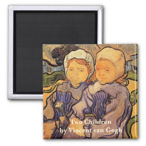 Van Gogh Two Children Vintage Impressionism Art Magnet