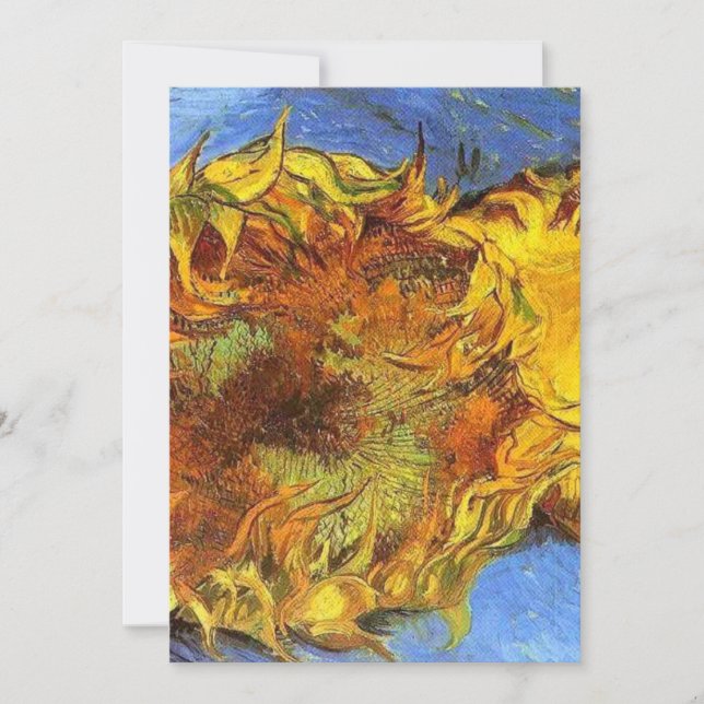Van Gogh Two Cut Sunflowers 1887 Invitation (Front)