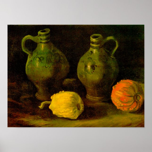 Van Gogh Two Jugs and Pumpkins Poster (Front)