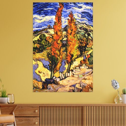 Van Gogh _ Two Poplars on a Hill Canvas Print