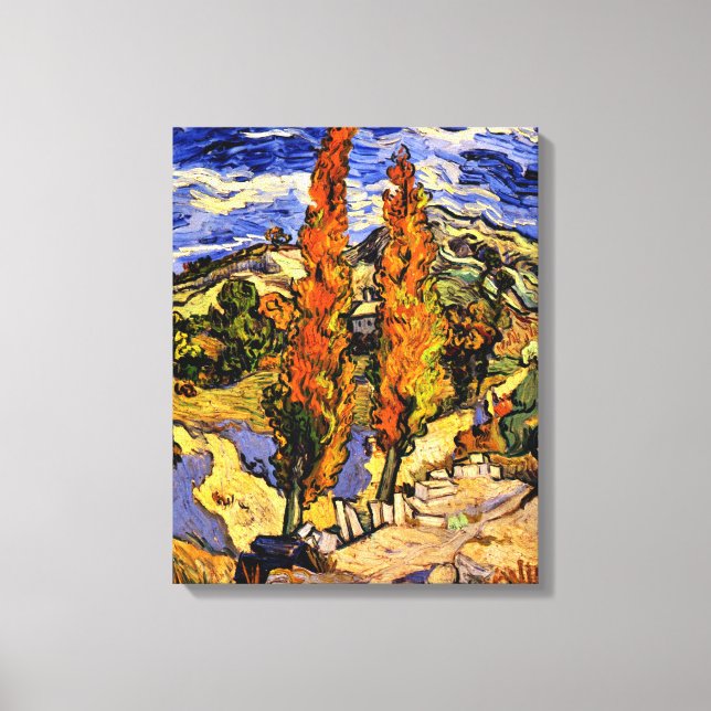 Van Gogh - Two Poplars on a Hill Canvas Print (Front)