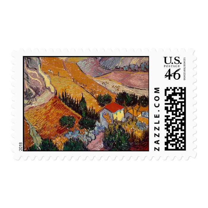 Van Gogh Valley with Ploughman (F727) Postage Stamp