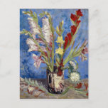 van Gogh Vase of Gladioli and Chinese Asters Postcard<br><div class="desc">Gladioli and Chinese Asters in a vase as painted by Vincent van Gogh.</div>