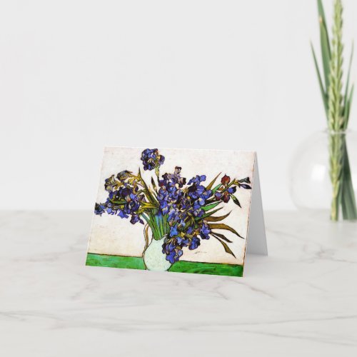 Van Gogh Vase of Irises Note Card