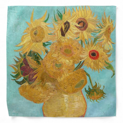 Van Gogh _ Vase with 12 Sunflowers Bandana