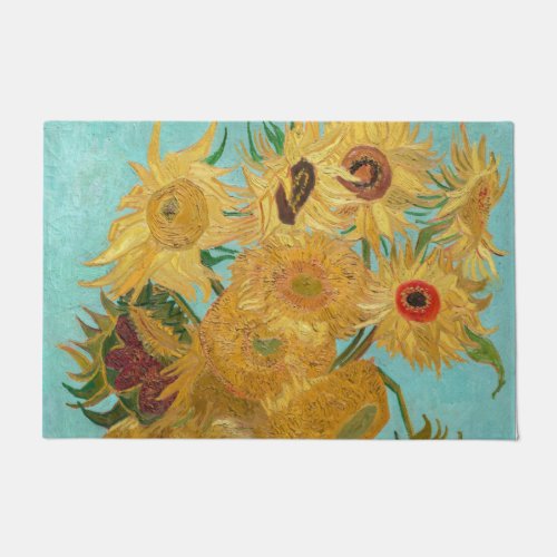 Van Gogh _ Vase with 12 Sunflowers Doormat