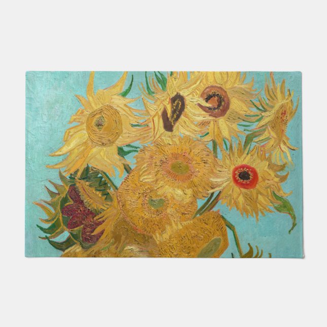 Van Gogh - Vase with 12 Sunflowers Doormat (Front)