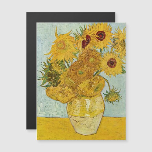 Van Gogh _ Vase with 12 Sunflowers Magnetic Card