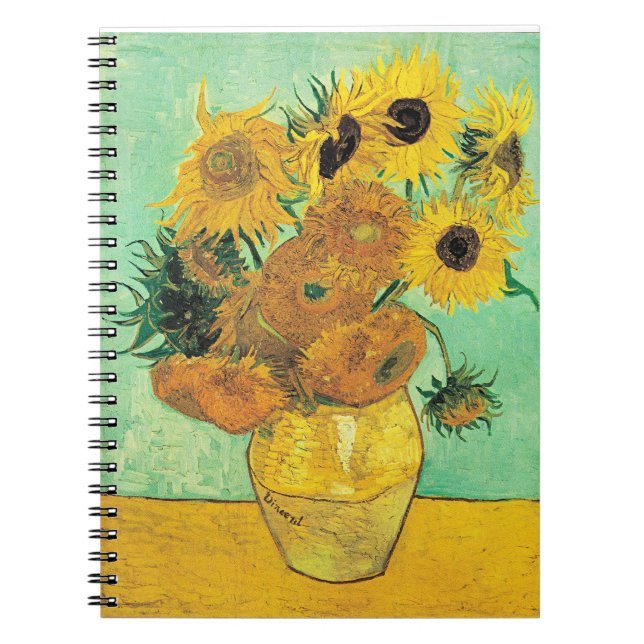 Van Gogh - Vase with 12 Sunflowers Notebook (Front)