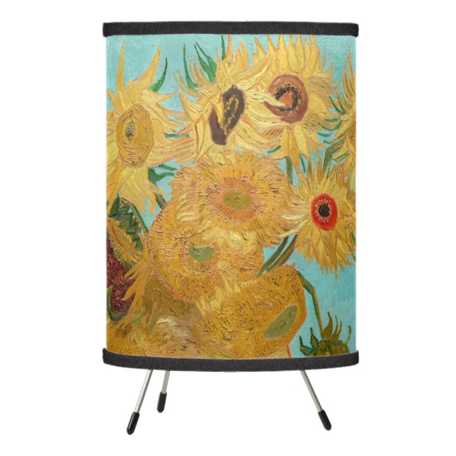 Van Gogh - Vase with 12 Sunflowers Tripod Lamp (Left)