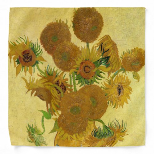 Van Gogh _ Vase with 15 Sunflowers Bandana