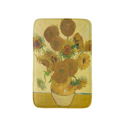 Van Gogh _ Vase with 15 Sunflowers Bath Mat