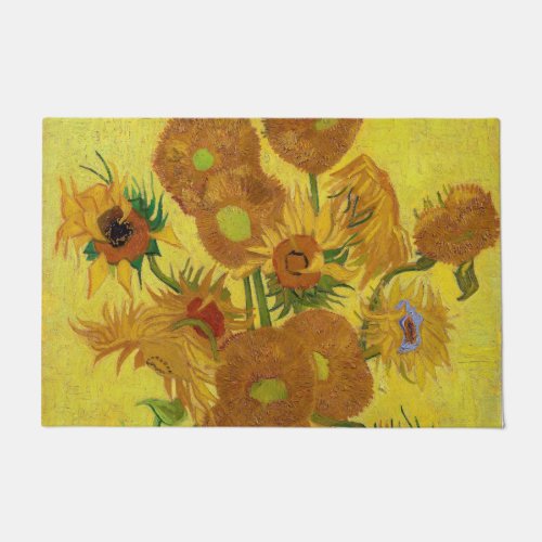 Van Gogh _ Vase with 15 Sunflowers Doormat