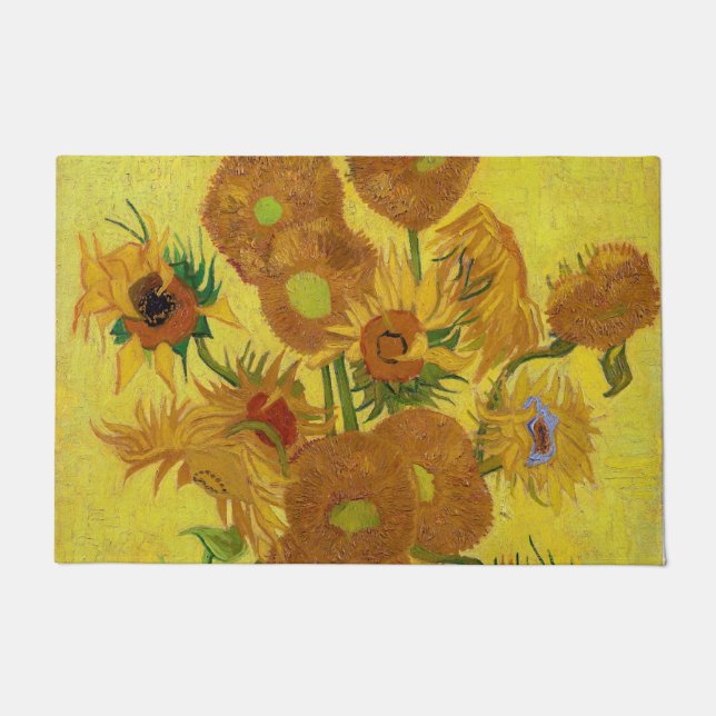 Van Gogh - Vase with 15 Sunflowers Doormat (Front)