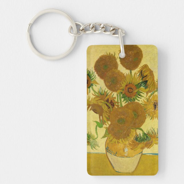 Van Gogh - Vase with 15 Sunflowers Keychain (Front)