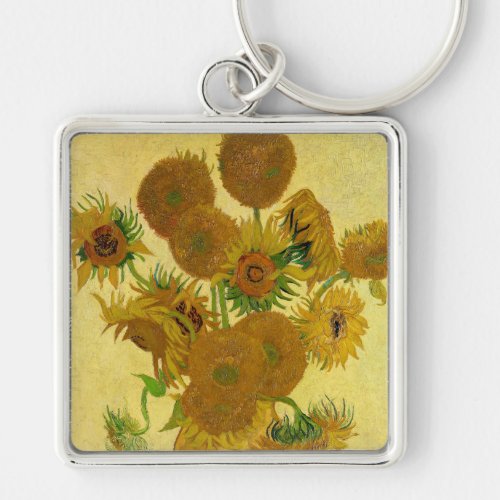 Van Gogh _ Vase with 15 Sunflowers Keychain