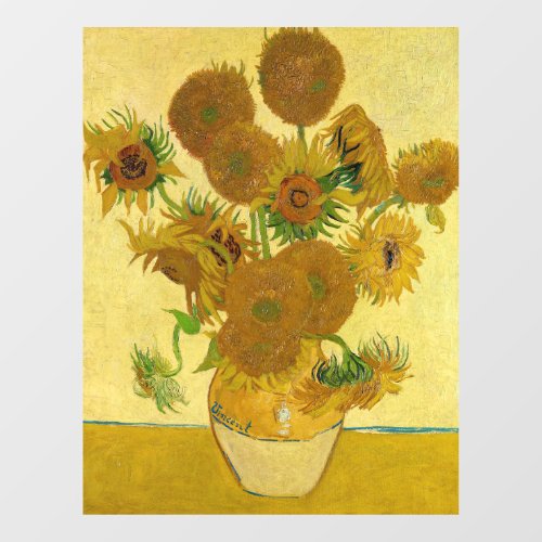 Van Gogh _ Vase with 15 Sunflowers Window Cling