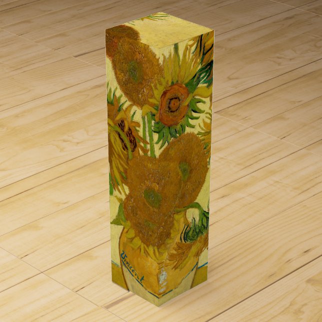 Van Gogh - Vase with 15 Sunflowers Wine Box (Front)