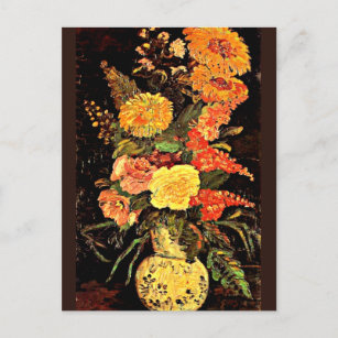 Van Gogh - Vase with Asters, Salvia, Other Flowers Postcard