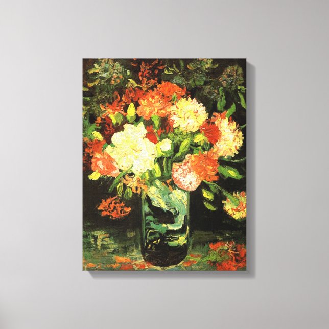 Van Gogh Vase with Carnations Canvas Print (Front)