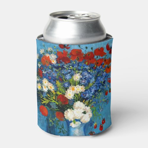 Van Gogh Vase with Cornflowers and Poppies Can Cooler