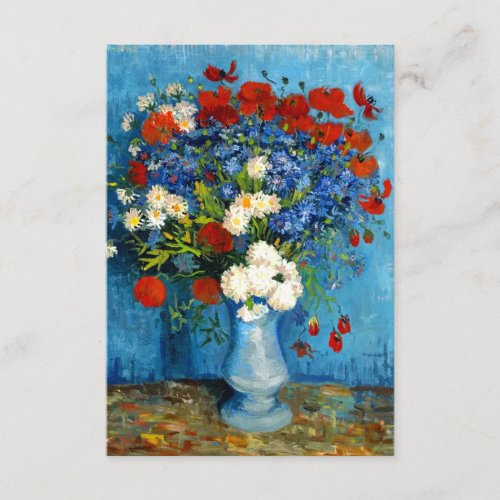 Van Gogh Vase with Cornflowers and Poppies Enclosure Card