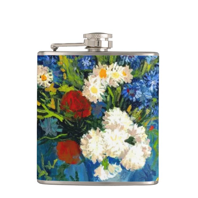 Van Gogh Vase with Cornflowers and Poppies Flask (Front)