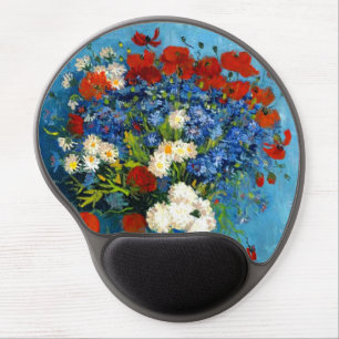 Van Gogh Vase with Cornflowers and Poppies Gel Mouse Pad