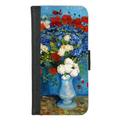 Van Gogh Vase with Cornflowers and Poppies iPhone 87 Wallet Case