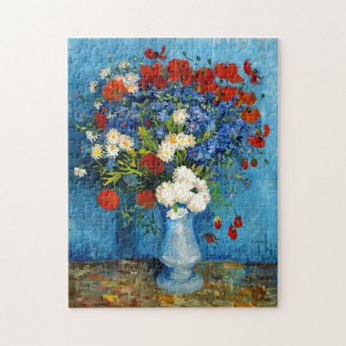 Van Gogh Vase with Cornflowers and Poppies Jigsaw Puzzle