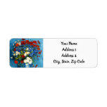 Van Gogh Vase with Cornflowers and Poppies Label<br><div class="desc">Return Address Labels featuring Vincent van Gogh’s oil painting Vase with Cornflowers and Poppies (1887). Colorful blue and white cornflowers with red poppies are arranged in a blue vase. A fantastic gift for fans of Post-Impressionism and Dutch art.</div>